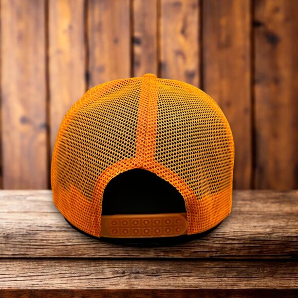 New York Mets Shea Stadium Unisex Trucker Hat Orange Snapback Retro Logo - Picture 2 of 4